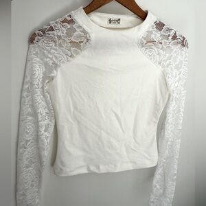 No Excuses Lace long Sleeve NWOT white